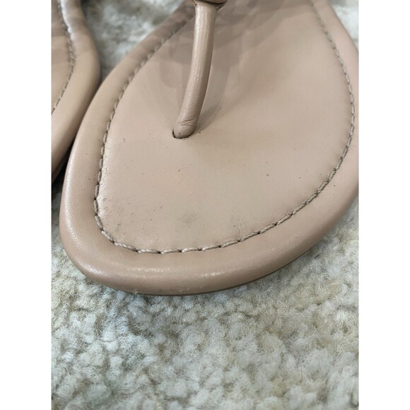 Tory Burch Sandal Size 10M Sandals Thong Flat Miller Tan Patent Leather Brazil - Picture 3 of 11
